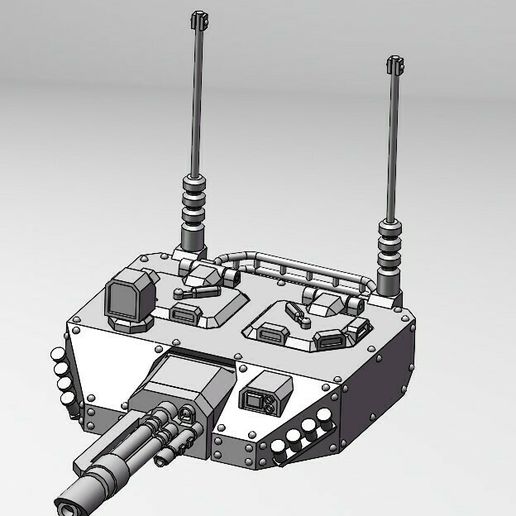 🪖 Warrior Patten Imperial APC Turret・ 3D File for 3D printing・Cults
