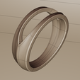 6.png Anel de metal geométrico com argola dividida - Design pronto para impressão 3D