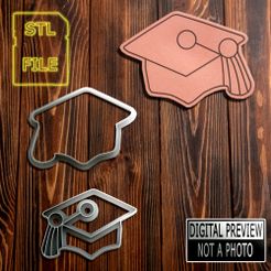 Capelo(Final).jpg Download STL file Cookie Cutter and Stamp - Square Academic Cap • 3D print template, Jean_Nascimento