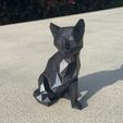 Low poly sitting cat