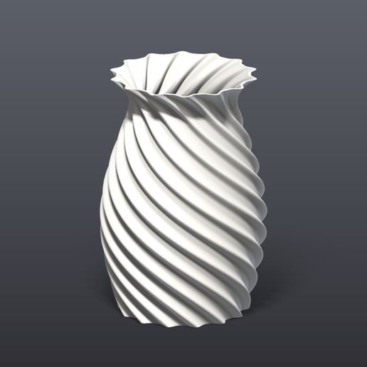 Spiral Ripple Vase – Vase Mode Ready (160 mm, Twisted Ribs)
