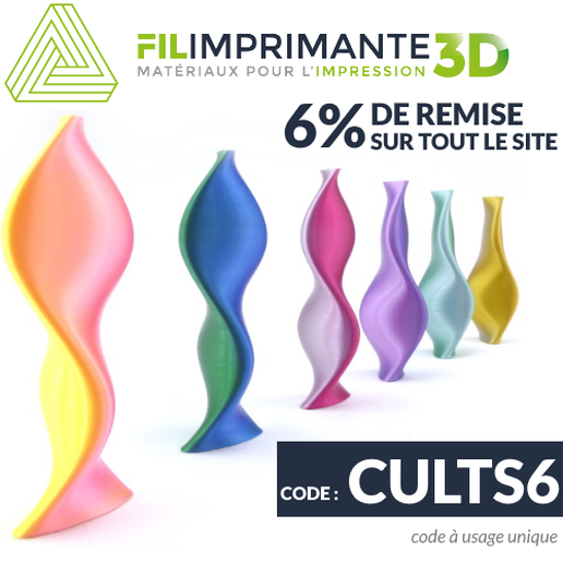 Take advantage of -6% on your next order on the whole Filimprimante3D website