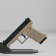 9mm-Handgun-Stand_4_Side-View.jpg 9mm Handgun Stand - Versatile 3D Printable | Customizable Design for Secure Display | Fits Glock 19, Sig Sauer P320, and More