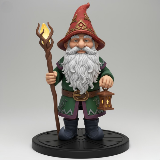 🧚 2618 Gnome de conte de fées - Figurine en couleur sur socle, magie ...