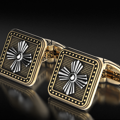 CG-render.2178.png STL file Stylish cufflinks with antique patterns 665・3D print design to download