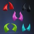 Hornsvariations.jpg 5 Cute Horns for Headphones Color Gaming Accesories Ready to print