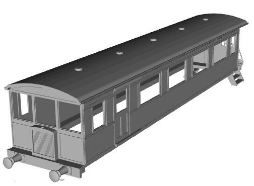 Drewry motor coach 1/43 scale 3D model