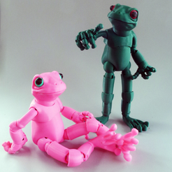 1.png Free STL file Froggy: the 3D printed ball-jointed frog doll・Object to download and to 3D print