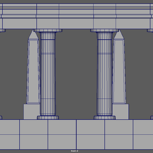 Low_Poly_Egyptian_Temple_01_Wireframe_06.png 埃及神庙低聚 // 设计 01