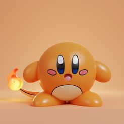 kirby-charmander-render.jpg Бесплатный STL файл Кирби Чармандер Покемон・Дизайн 3D-печати для загрузки