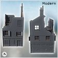 4.jpg Modern two-story house with tiled roof and chimney (ruined version) (6) - Modern WW2 WW1 World War Diaroma Wargaming RPG Mini Hobby