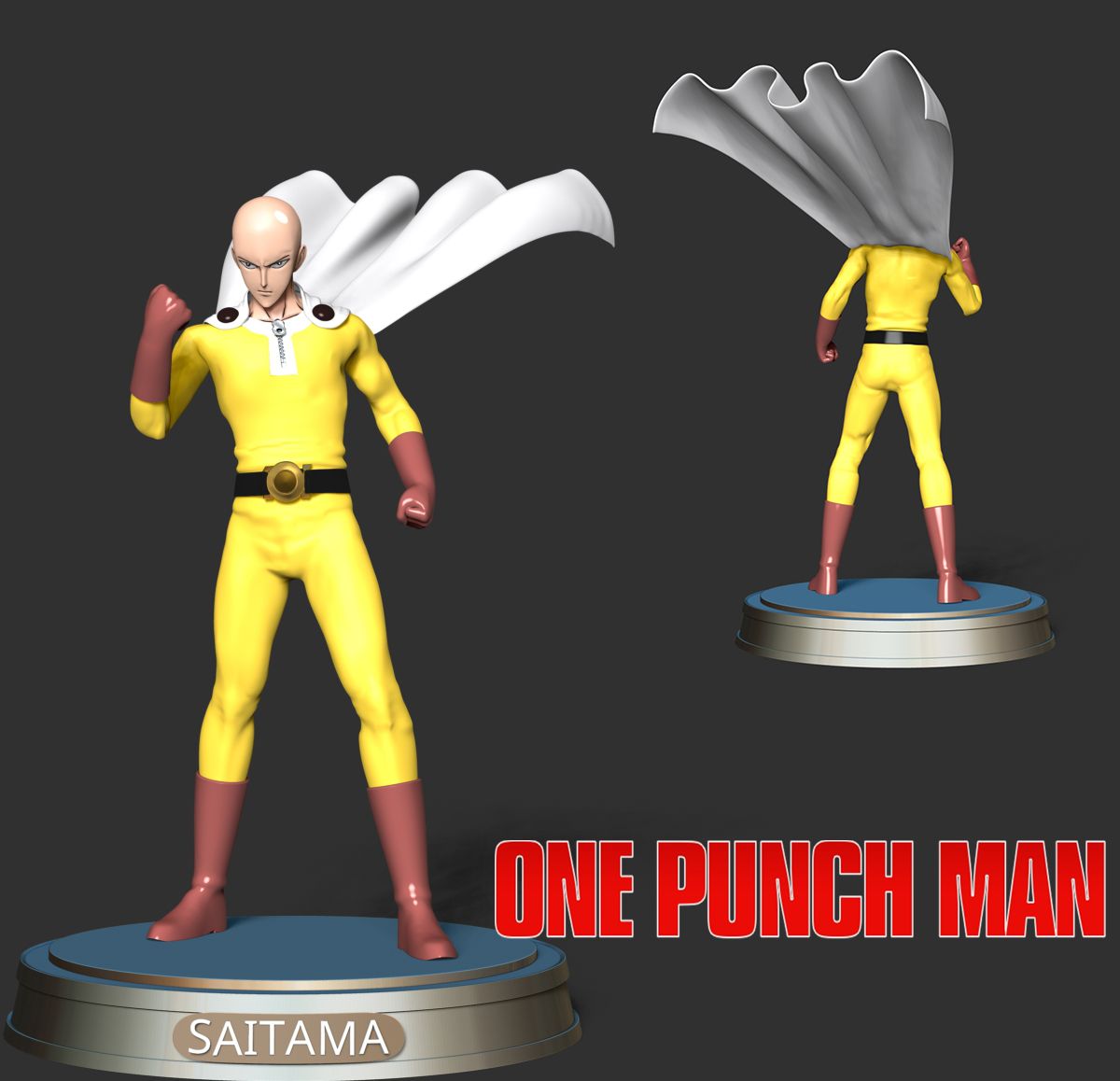 J _\ ie PUES Archivo 3D Saitima - One Punch Man・Idea de impresión 3D para descargar, bonbonart