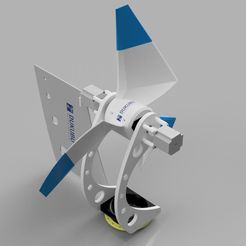 D-HWT_25W_TSR4_C0.4_DoubleStepper_20200620_10.jpg 3D file Advanced Horizontal Axis Wind Turbine (50W, 50V)・3D printing template to download, Dukubu