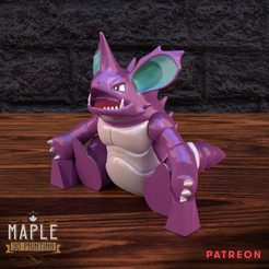 Nidoking-1B.png Файл STL Артикуляция Flexi Nidoking・Модель для загрузки и 3D-печати