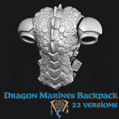 DRaGON Marines Backpack NWF 22 VERSIONS oh, 4 Archivo STL MOCHILA DRAGÓN MARINO・Modelo imprimible en 3D para descargar, Blue_moon_workshop