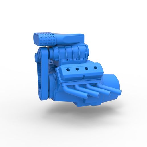 Engine V8 for mud dragster (1:25 Scale)