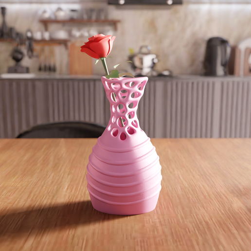 untitled2.png 3D Modern Wireframe Vase STL File - 056