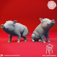 td - YASASHIIKYOJINSTUDIO - PRE-SUPPORTED Giant Boar Piglets - Tabletop Miniature (Pre-Supported)