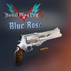 Blue Rose Revolver – Devil May Cry 5 Cosplay Gun STL | 3D Printable Prop - Image 1