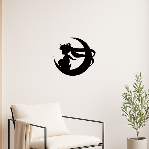 Sailor Moon - A Crescent Moon With A Star In The C