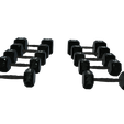 model-85.png high-quality set of 5 dumbbells in a realistic 3D model