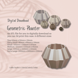 Cover-8.png Геометрический цветочный горшок 1 STL файл - цифровая загрузка -6 размеров - домашняя утварь, минималистский современный дизайн