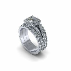 1.jpg Fichier STL Bague à diamant rond Halo R15・Modèle pour impression 3D à télécharger