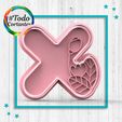 4419-X-con-flores.74.jpg STL file Cutter letter X with flowers・3D printer design to download