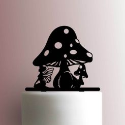 JB_Fairy-under-Mushroom-225-A175-Cake-Topper.jpg Fichier STL FÉE SOUS CHAMPIGNON FÉE SOUS CHAMPIGNON TOPPER・Design pour imprimante 3D à télécharger