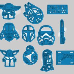 Star-Wars-Group.jpg Set of 11 Star Wars Cookie Cutters, Imprint Cutters
