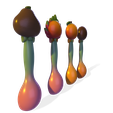 005.png Kawaii Fruit Spoon Set (4 Pack)