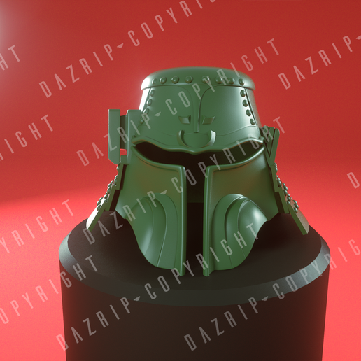 Boba Fett Helmet Samurai Style Real Size Fan Art 3D model