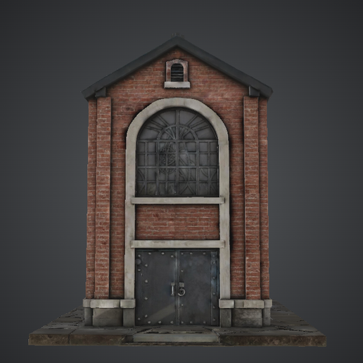 Industrial Brick Warehouse Facade – Urban Building