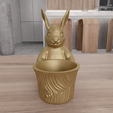untitled1.png 3D Easter Bunny Basket 3 as Stl File & Easter Gift, Easter Day, Bunny Planter, Easter Basket, Bunny Ears, 3D Print File, Indoor Planter