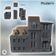 2.jpg Set of three stone multi-storey buildings with side staircase (23) - Modern WW2 WW1 World War Diaroma Wargaming RPG Mini Hobby