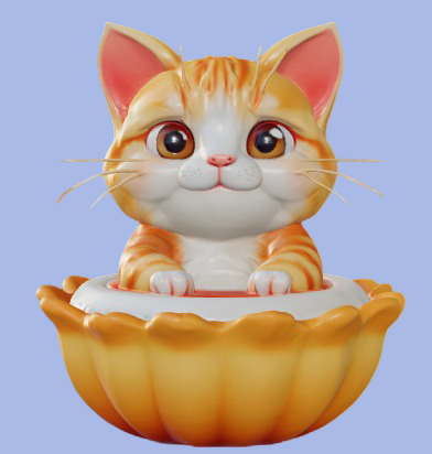 Egg Tart Cat 3D model