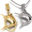 3.jpg pendant  marlin fish two options with diamond and hook