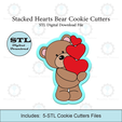 Etsy-Listing-Template-STL.png Stacked Hearts Bear Cookie Cutters | STL Files