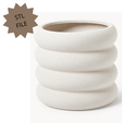 STL-FILE-28.png Jardinera de diseño ondulado - archivo STL para impresión 3D (Ø 19 cm x H 16 cm)