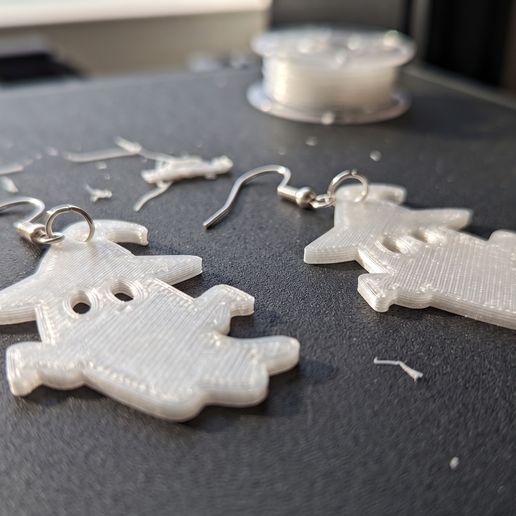 Aretes de Fantasma con Sombrero de Bruja - Pendientes Halloween / Kawaii para Impresión 3D