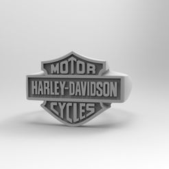 untitled.29.jpg Fichier STL Bague de signalisation Harley Davidson・Modèle à imprimer en 3D à télécharger