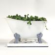 thumbnail-square.jpg STL file Clawfoot Bathtub Plant Pot - Succulent Planter with Drain Hole and Saucer・3D printing template to download