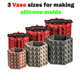 Vase-2_Poster.png 3 sizes of vases for making silicone mold