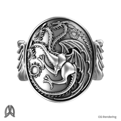 Targaryen Ring_Top.png Free STL file Game of Thrones - Targaryen Ring・3D print design to download