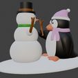 penguin-snowman1.jpg Penguin building a snowman