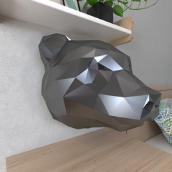 Panda-Head.png Archivo STL Panda Bear Head Lowpoly・Objeto imprimible en 3D para descargar