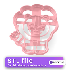 Lion-cookie-cutter.png Lion STL File - Animals of the Jungle Cookie Cutter