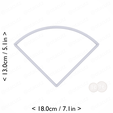 1-4_of_pie~4.75in-cm-inch-top.png Slice (1∕4) of Pie Cookie Cutter 4.75in / 12.1cm