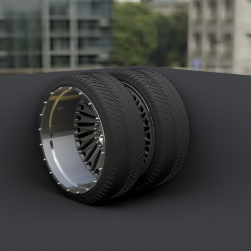0073.png Download STL file WHEEL FOR CUSTOM TRUCK 21f (FRONT and DUALLY WHEEL BACK) • 3D print object, Pixel3D