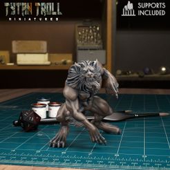 Werewolf01.jpg 3D file Werewolf 01 [Pre-Supported]・3D printable model to download